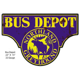 Aged Bus Depot Northland Greyhound Laser Cut Sign-Metal Signs-Grease Monkey Garage