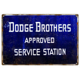 Aged Dodge Approved Service Station Metal Sign-Metal Signs-Grease Monkey Garage