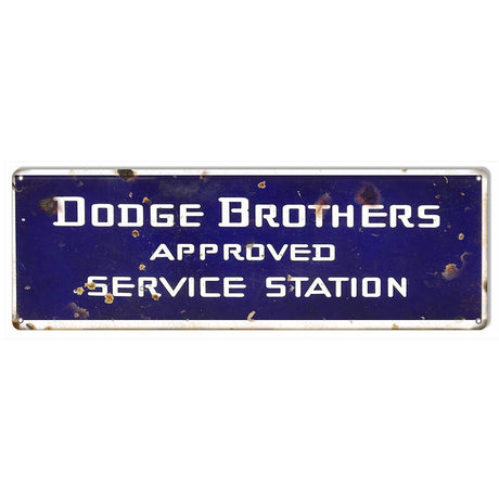 Aged Dodge Approved Service Station Metal Sign-Metal Signs-Grease Monkey Garage
