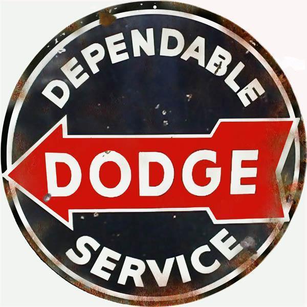 Aged Dodge Dependable Service Metal Sign-Metal Signs-Grease Monkey Garage