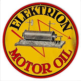 Aged Elektrion Motor Oil Metal Sign-Metal Signs-Grease Monkey Garage