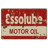 Aged Essolube Motor Oil Metal Sign-Metal Signs-Grease Monkey Garage