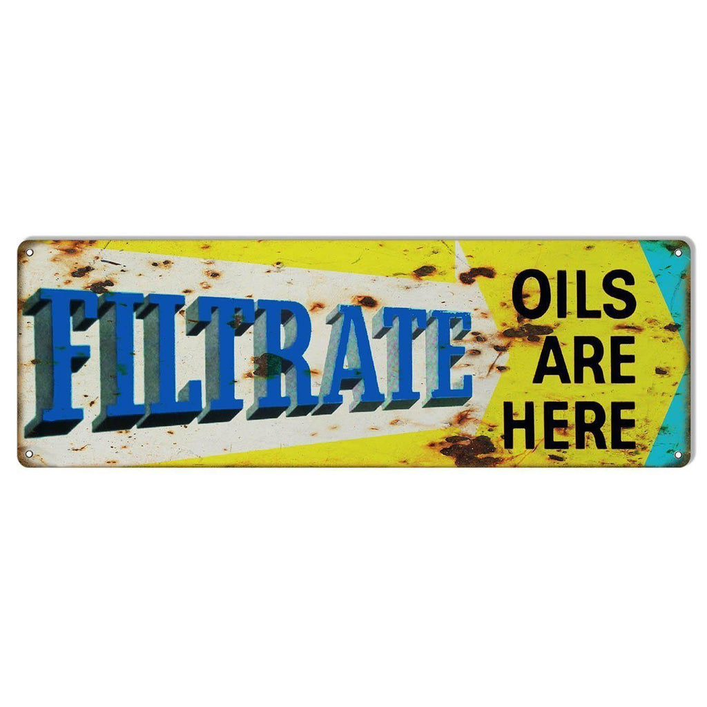 Aged Filtrate Oils Metal Sign-Metal Signs-Grease Monkey Garage