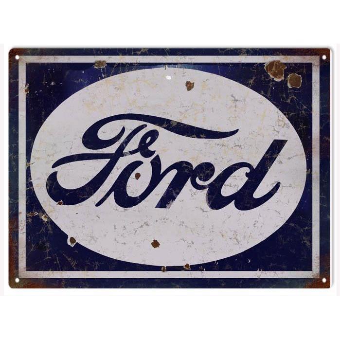 Aged Ford Motor Company Metal Sign-Metal Signs-Grease Monkey Garage