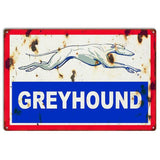 Aged Greyhound Metal Sign-Grease Monkey Garage