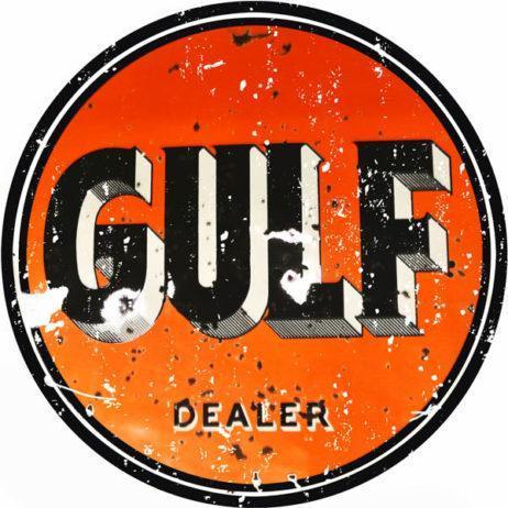 Aged Gulf Dealer Metal Sign-Metal Signs-Grease Monkey Garage