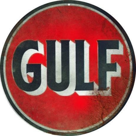 Aged Gulf Metal Sign-Metal Signs-Grease Monkey Garage