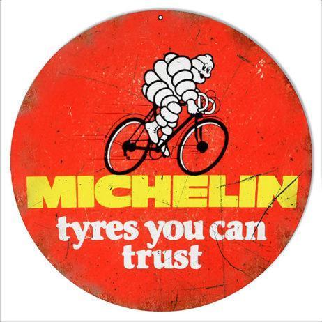 Aged Michelin Tyres Metal Sign-Metal Signs-Grease Monkey Garage