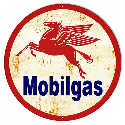 Aged Mobilgas Gas Station Metal Sign-Metal Signs-Grease Monkey Garage