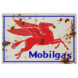 Aged Pegusus Mobilgas Metal Sign-Metal Signs-Grease Monkey Garage