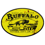 Aged Prairie City Buffalo Motor Oil Oval Metal Sign-Metal Signs-Grease Monkey Garage