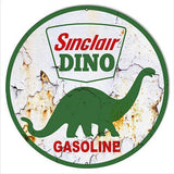 Aged Sinclair Dino Motor Oil Metal Sign-Metal Signs-Grease Monkey Garage