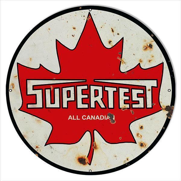 Aged Supertest Canadian Motor Oil Metal Sign-Metal Signs-Grease Monkey Garage