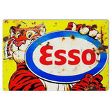 Aged Tiger ESSO Motor Oil Metal Sign-Metal Signs-Grease Monkey Garage