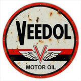 Aged Veedol Motor Oil Metal Sign-Metal Signs-Grease Monkey Garage