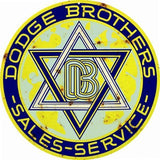 Aged Yellow Dodge Brothers Sales & Service Metal Sign-Metal Signs-Grease Monkey Garage