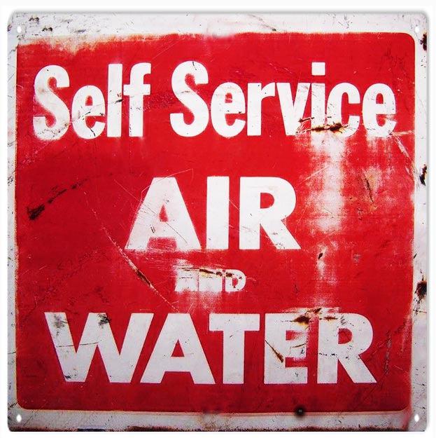 Air And Water Metal Sign-Metal Signs-Grease Monkey Garage