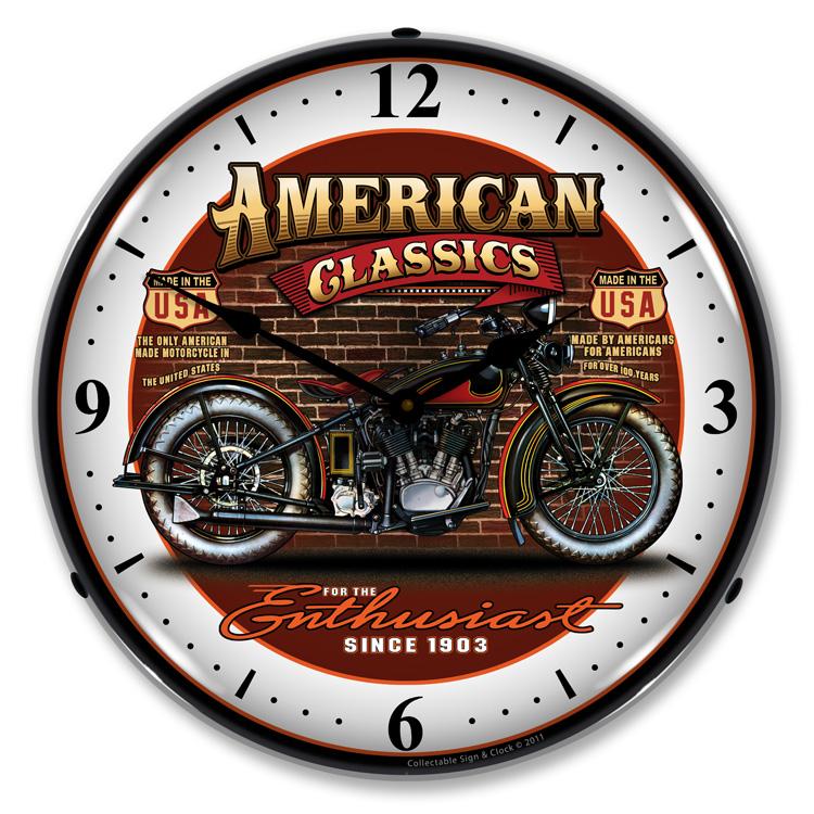 American Classic Bike LED Clock-LED Clocks-Grease Monkey Garage