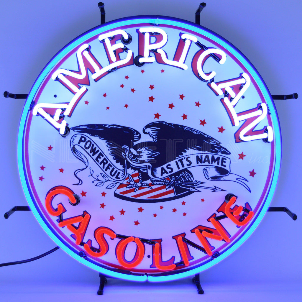 American Gasoline Neon Sign-Neon Signs-Grease Monkey Garage