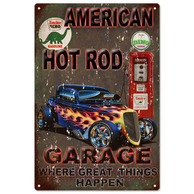 American Hot Rod Garage Metal Sign-Metal Signs-Grease Monkey Garage