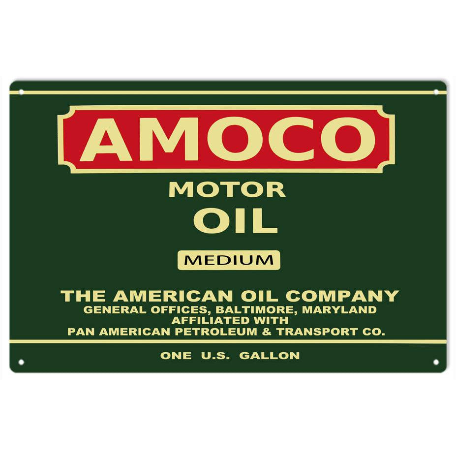 Amoco Motor Oil Metal Sign-Metal Signs-Grease Monkey Garage