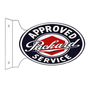 Approved Packard Service Double Sided Flange Metal Sign-Metal Signs-Grease Monkey Garage