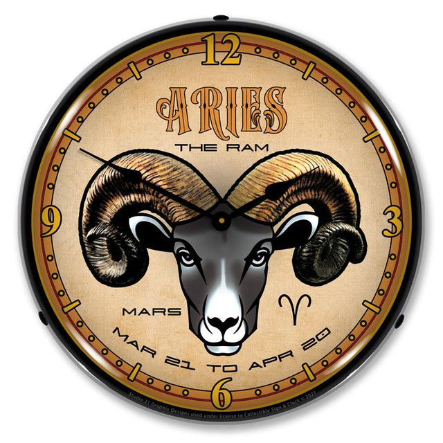 Aries LED Clock-LED Clocks-Grease Monkey Garage