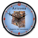 Arizona Supports the 2nd Amendment LED Clock-LED Clocks-Grease Monkey Garage