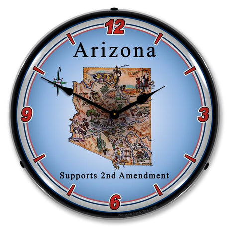Arizona Supports the 2nd Amendment LED Clock-LED Clocks-Grease Monkey Garage