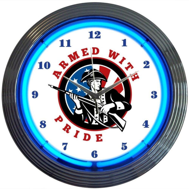 Armed with Pride Firearms Neon Clock-Clocks-Grease Monkey Garage