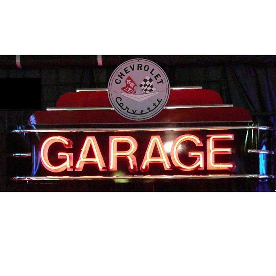 Art Deco Marquee Corvette Garage Neon Sign