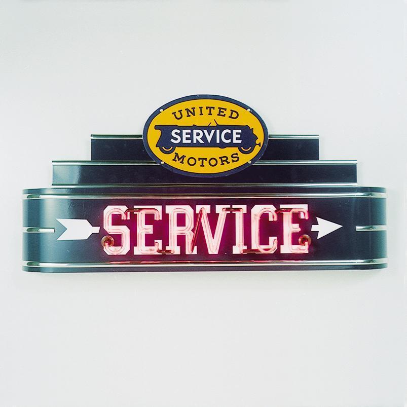 Art Deco Marquee United Motors Service Neon Sign-Neon Signs-Grease Monkey Garage