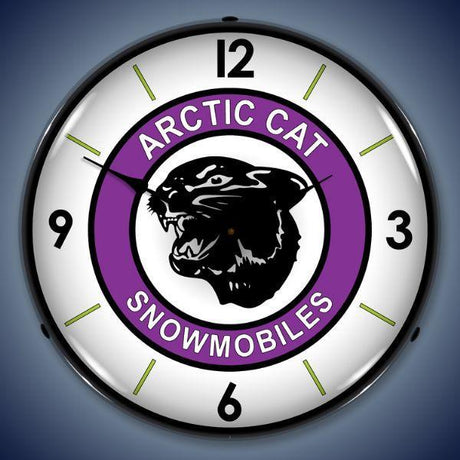 Artic Cat Backlit LED Clock-LED Clocks-Grease Monkey Garage