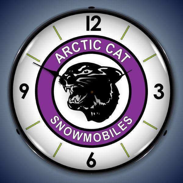 Artic Cat Backlit LED Clock-LED Clocks-Grease Monkey Garage