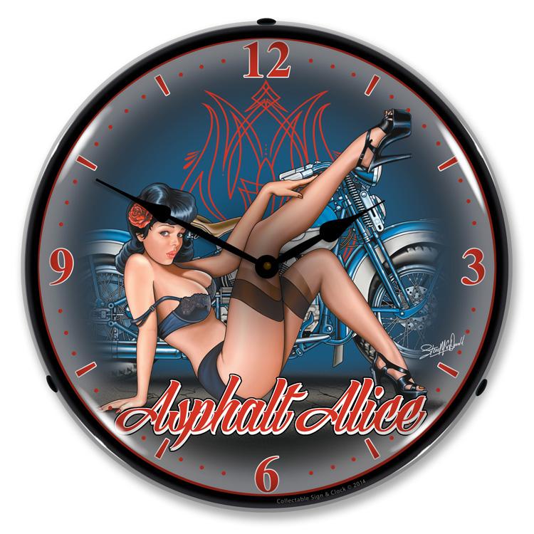 Asphalt Alice LED Clock-LED Clocks-Grease Monkey Garage
