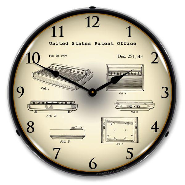 Atari 2600 Video Game Console1979 Patent Backlit LED Clock-LED Clocks-Grease Monkey Garage