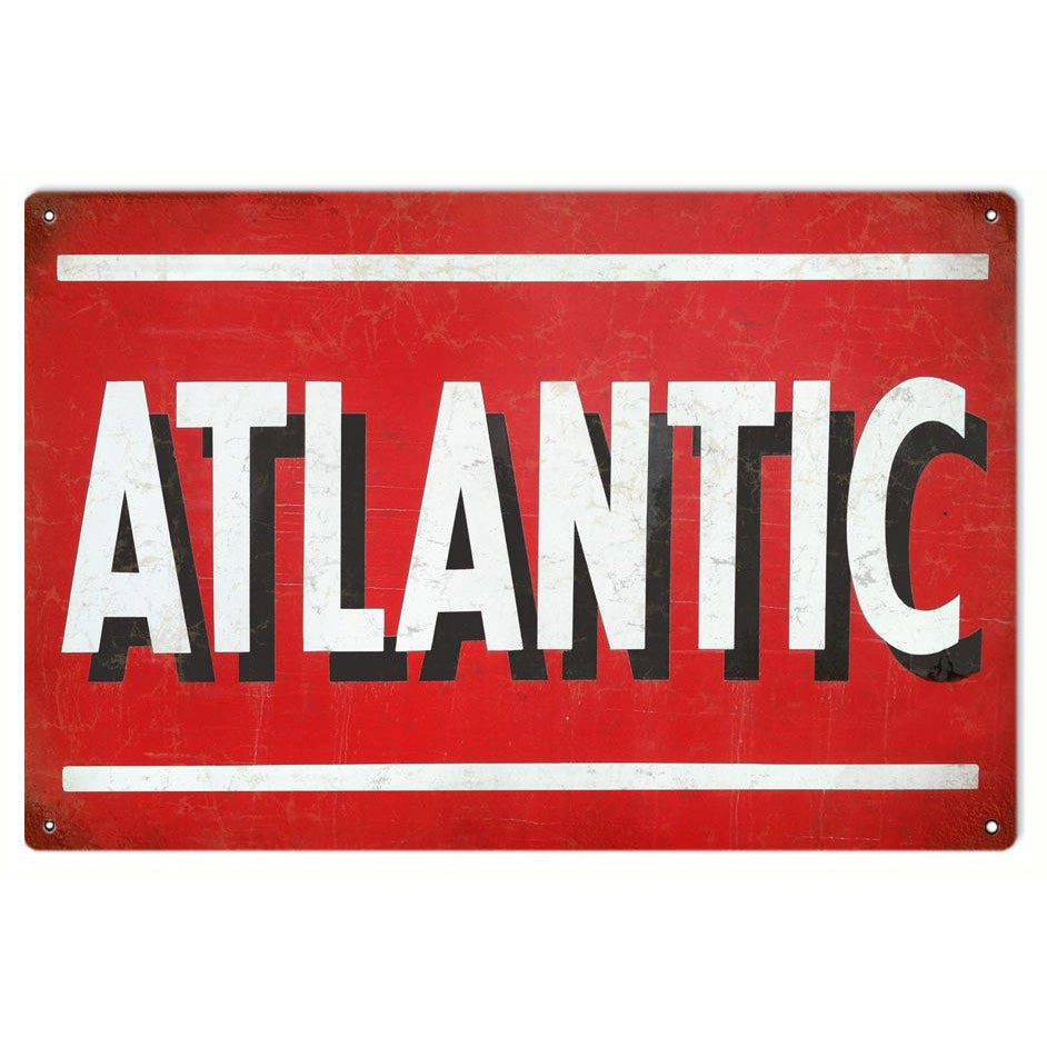Atlantic Motor Oil Metal Sign-Metal Signs-Grease Monkey Garage