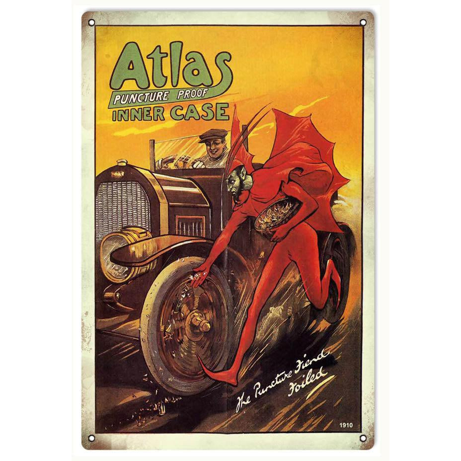 Atlas Inner Case Tires Metal Sign-Metal Signs-Grease Monkey Garage