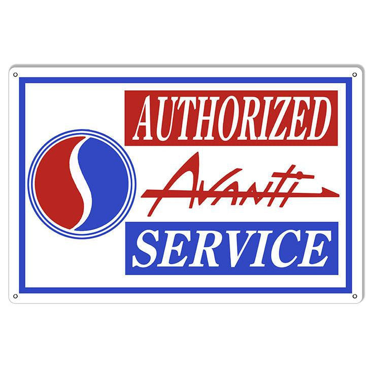 Avanti Authorized Service Metal Sign-Metal Signs-Grease Monkey Garage