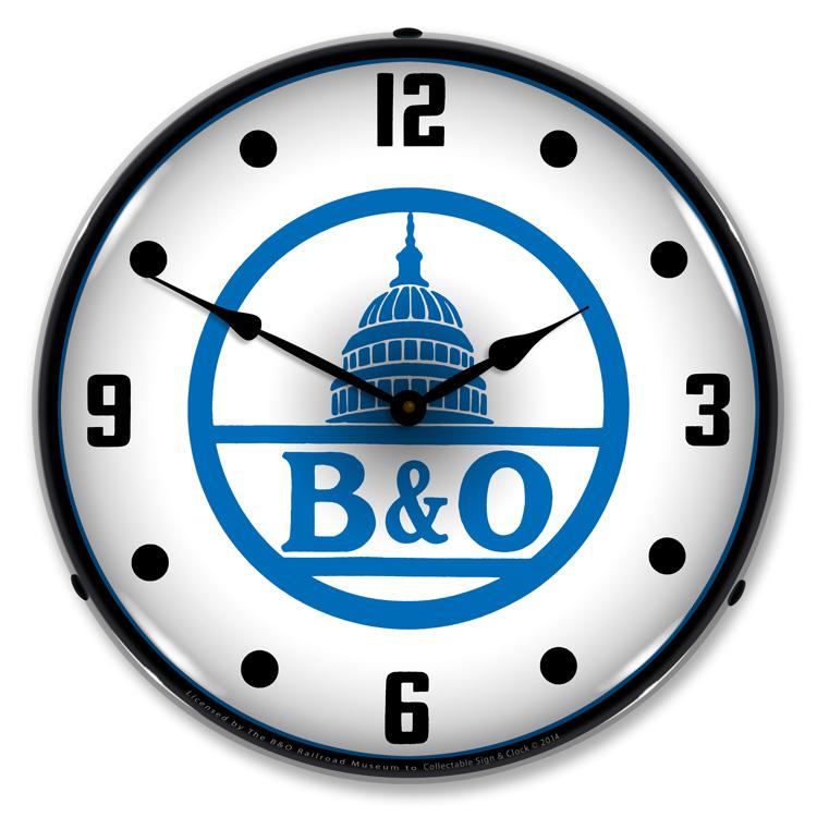 B&O Railroad 2 LED Clock-LED Clocks-Grease Monkey Garage