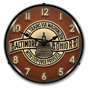 B&O Railroad 3 LED Clock-LED Clocks-Grease Monkey Garage