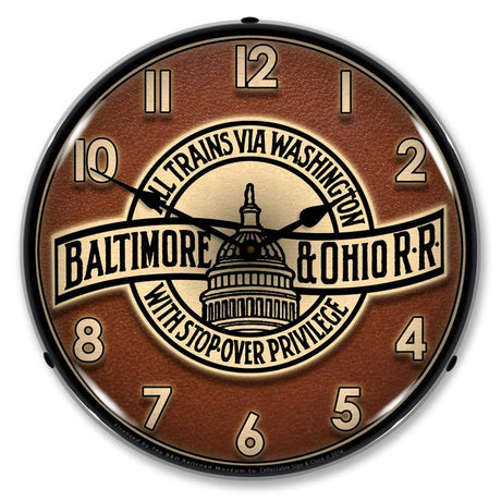 B&O Railroad 3 LED Clock-LED Clocks-Grease Monkey Garage