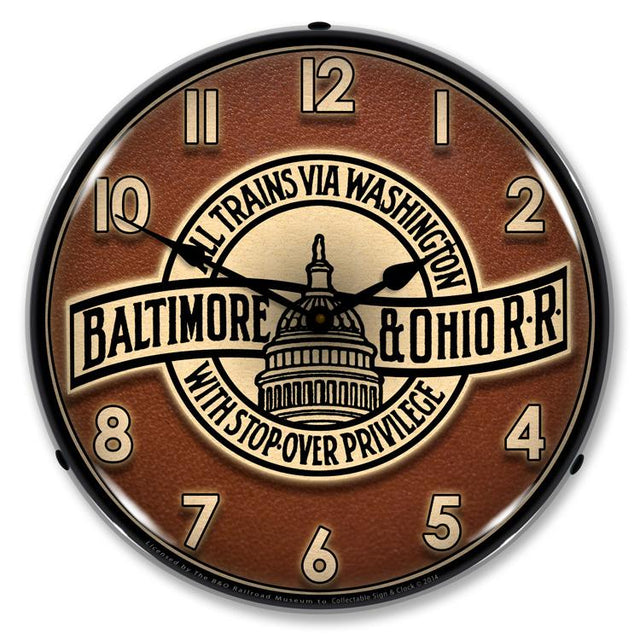 B&O Railroad 3 LED Clock-LED Clocks-Grease Monkey Garage