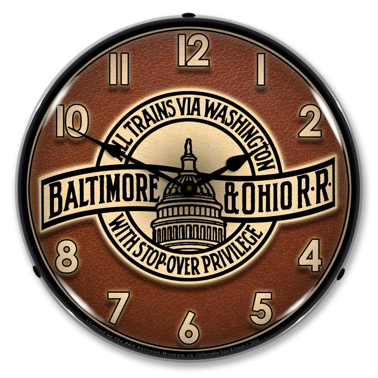B&O Railroad 3 LED Clock-LED Clocks-Grease Monkey Garage