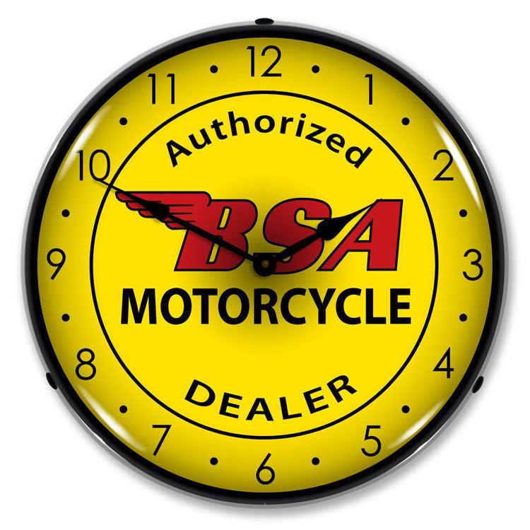 BSA Motorcycle Backlit LED Clock-LED Clocks-Grease Monkey Garage