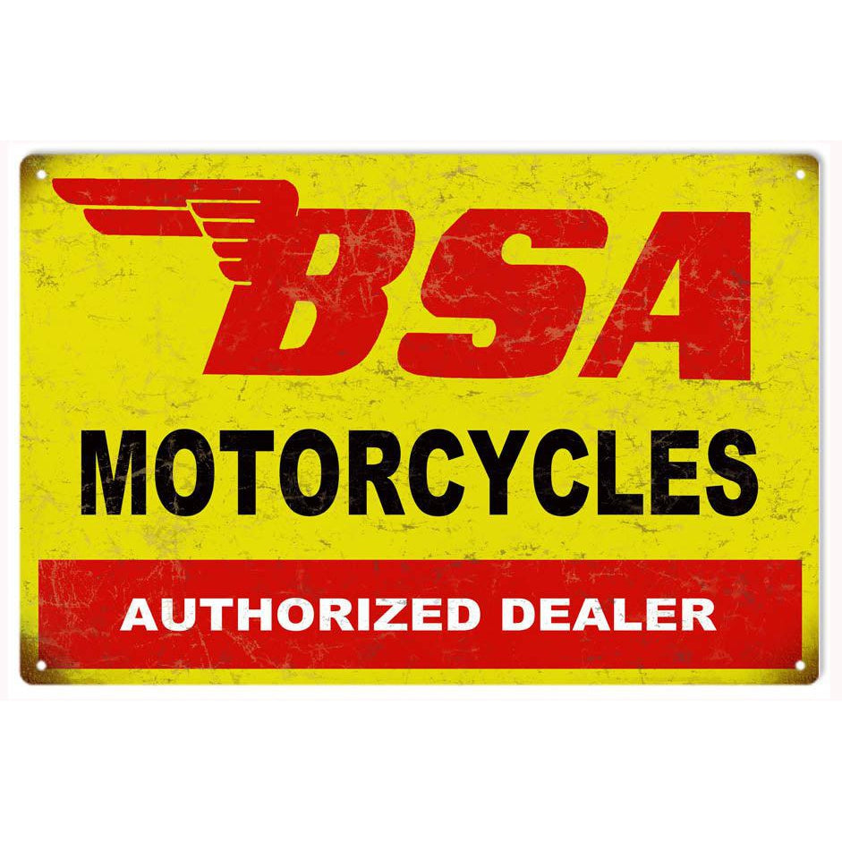 BSA Motorcycles Metal Sign-Metal Signs-Grease Monkey Garage