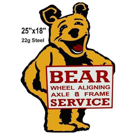 Bear Service Metal Sign-Metal Signs-Grease Monkey Garage
