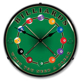 Billiards LED Clock-LED Clocks-Grease Monkey Garage