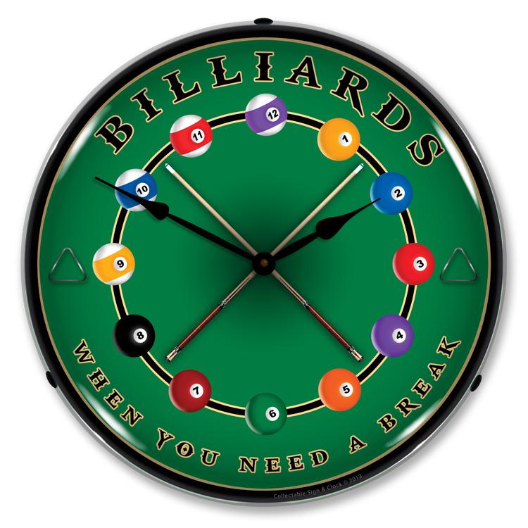 Billiards LED Clock-LED Clocks-Grease Monkey Garage