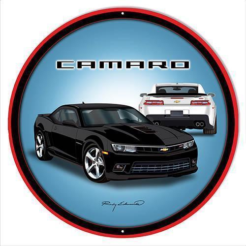 Black 5th Gen Camaro Metal Sign-Metal Signs-Grease Monkey Garage